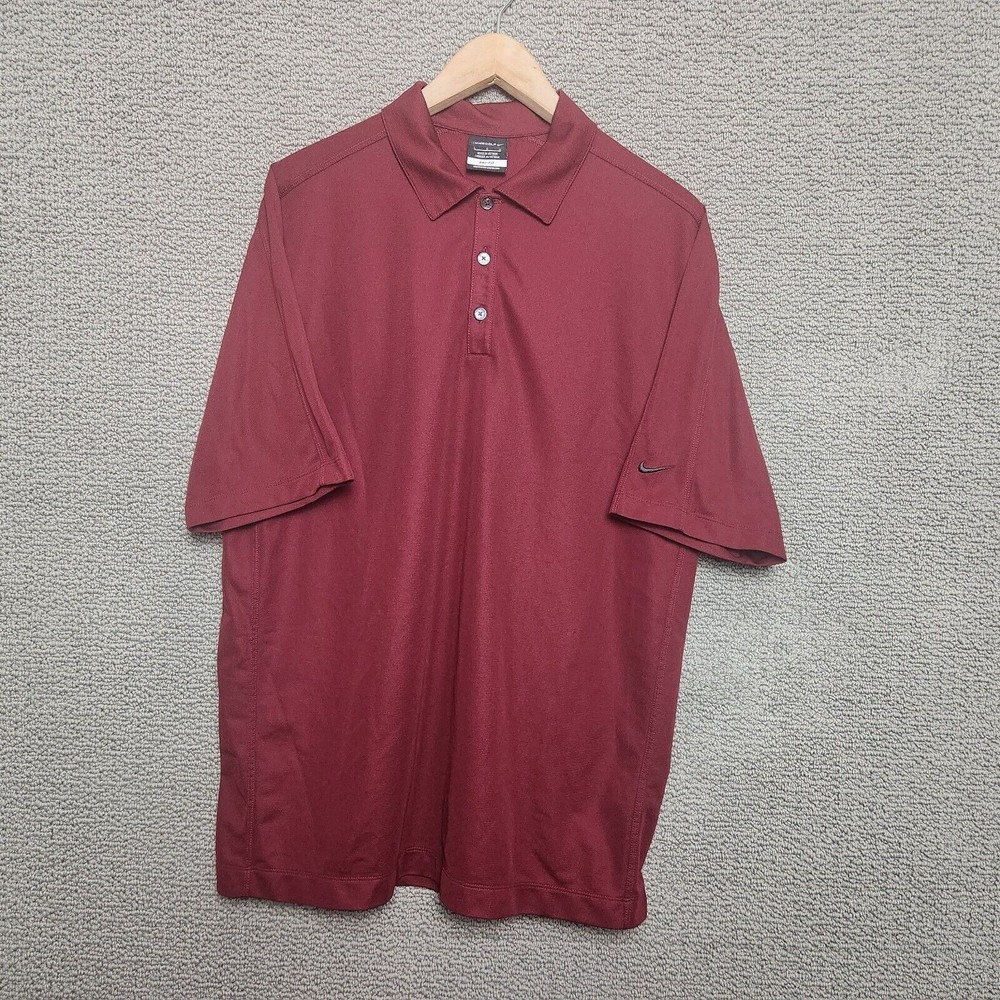 NIKE Men's Dri-Fit Red Short Sleeve Polo Shirt Size L
